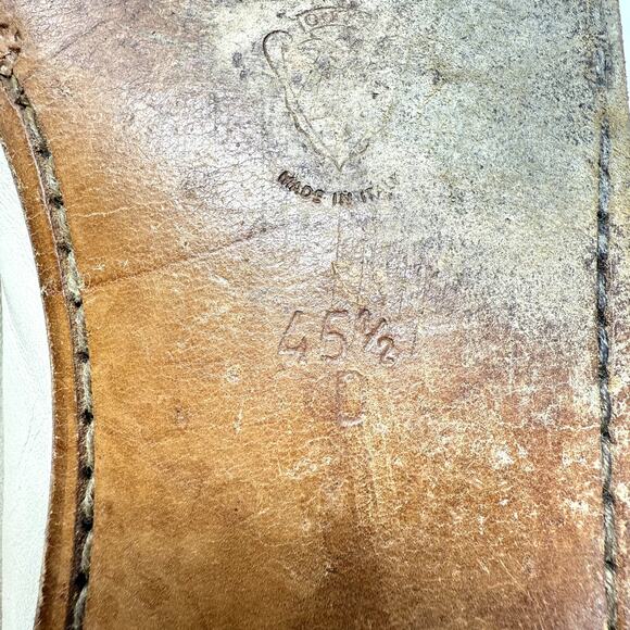 Gucci Men’s Leather Tassel Loafers 45.5C (US 12.5) Ivory Vintage Made in Italy - Picture 2 of 11